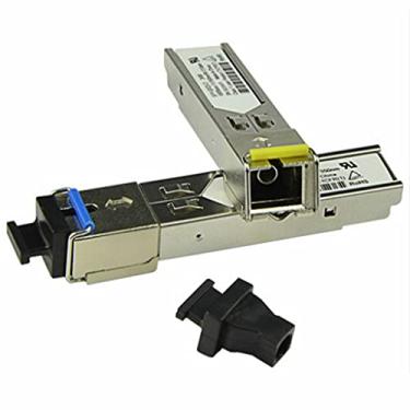 Imagem de MOOKEENONE 1 par de módulo SFP conector SC 3KM, conector simples SC de fibra de modo único de 1,25 G 1000BASE BiDi 1310 nm/1550 nm 3 km SFP Módulo transceptor SFP-BX03-D