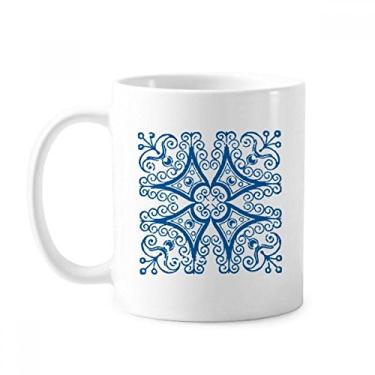 Imagem de Talavera Caneca de ilustração azul com estampa decorativa cerâmica café porcelana xícara de mesa