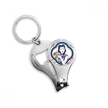 Imagem de Cultura Chinesa Flor Beleza Alicate Anel Chaveiro Abridor de Garrafas Cortador