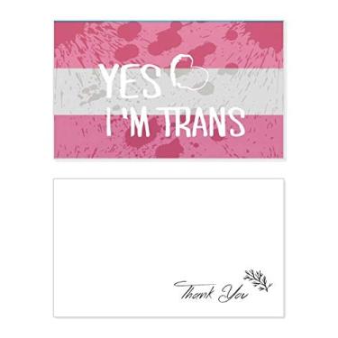 Imagem de Cartão de agradecimento Yes I'm Trans LGBT Support Thank You Papel de aniversário comemoração de casamento