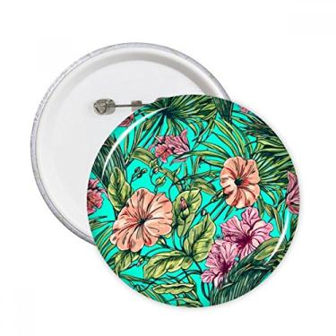 Imagem de Flor planta folha verde alfinetes redondos crachá botão emblema acessório decoração 5 peças