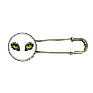 Imagem de Decoração de desenho animado animal coruja olho de coruja retrô broche de metal clipe jóias