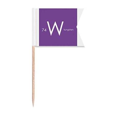 Imagem de Elementos químicos, mesa menstrual, metais de transição de tungstênio, bandeiras de palito de dentes, marcação de rotulagem para bolo de festa, placa de queijo