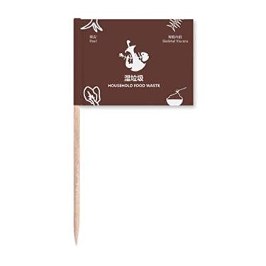 Imagem de Lixo molhado folhas vegetais tratadas lixo tipo palito bandeiras marcadoras decoração festa