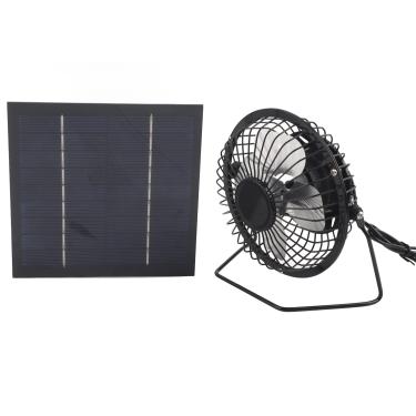 Imagem de Pilipane Ventilador alimentado por painel solar,kit de ventilador de painel solar de 5 W, mini painel solar com ventilador de resfriamento portátil, conjunto de painel solar fotovoltaico para pequenos galinheiros, estufas, galpões, casas de animais de estimação