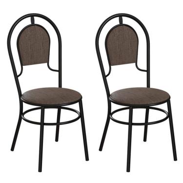 Imagem de Conjunto com 2 Cadeiras Hobart Marrom e Preto