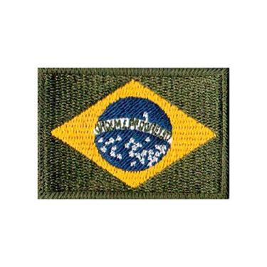 Imagem de Patch Bordado - Bandeira Do Brasil Verde Escuro BD50050-113 Fecho de Contato
