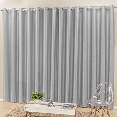 Imagem de Cortina Madri para Trilho Suisso Tecido Semi Blackout 2,00m x 1,70m Sala Quarto - Cinza