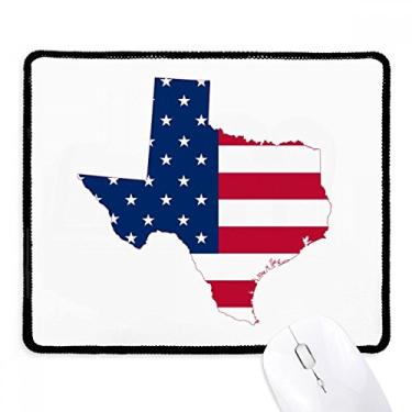 Imagem de Texas USA Map Stars Stripes Flag Shape Mousepad Tapete de borracha para jogos