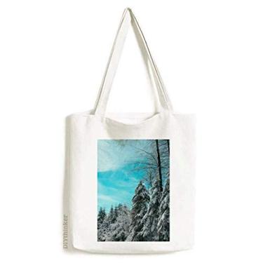 Imagem de Pine Clouds Blue Sky Art Deco Gift Fashion Tote Bolsa sacola de compras casual