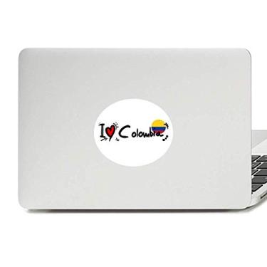 Imagem de I Love Colômbia Bandeira da Palavra Love Coração Ilustração Vinil Emblema Gráfico Laptop Adesivo Notebook Decalque