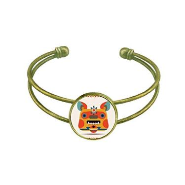 Imagem de Bracelete de estilo chinês Monster Art Deco para presente moderno bracelete retrô com punho aberto