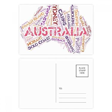 Imagem de Mapa de Sabor da Austrália, Mapa Cênico com Ilustração, Cartão Postal de Aniversário