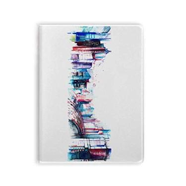 Imagem de Caderno de anotações em aquarela com design moderno e capa de goma