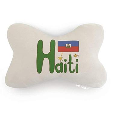 Imagem de DIYthinker Almofada de apoio de cabeça para decoração de pescoço com bandeira nacional vermelha e azul
