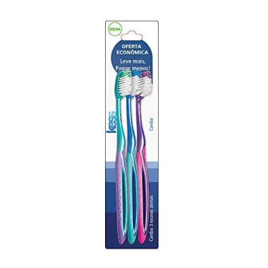 Imagem de Kess Combo Econômico Com 3 Escovas Dentais Multicor