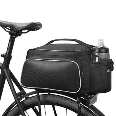 Imagem de C/H Bolsa reflexiva para bicicletas, 10 l para ciclismo, bicicleta, couro, bicicleta, bicicleta, assento traseiro, bolsa para bagageiro traseiro para viagens ao ar livre