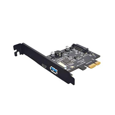 Imagem de Generic PCI-e para USB 3.1 10 Gbps USB a + USB C Substituição da placa de expansão Fácil de instalar Suporte para placa adaptadora Wins10/8 PCIe para, 1X