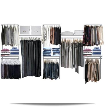Imagem de Closet arara aramado trilho parede super resistente moderno 3,70 BR