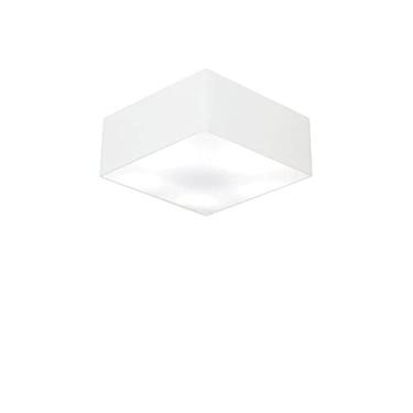 Imagem de Plafon Quadrado Cúpula Tecido, Vivare Iluminação, 3000 BR, Branco, Pequeno