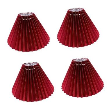 Imagem de OSALADI 4 Pcs Abajur Plissado Sombra De Luz De Chão Tons De Lâmpada Para Luminária De Chão Abajures Pequenos Abajur De Mesa Abajur De Sino Plissado Acessórios Estilo Europeu Pano E14