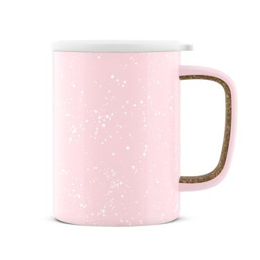 Imagem de Ello Caneca de viagem Campy de aço inoxidável de 325 ml com alça e tampa deslizante à prova de vazamento, reutilizável, isolada a vácuo, perfeita para café ou chá, casa, presente, viagem, escritório,
