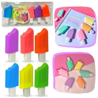 Imagem de Marca Texto Fofinho Picolé Sorvete Mini 6 Cores Pastel