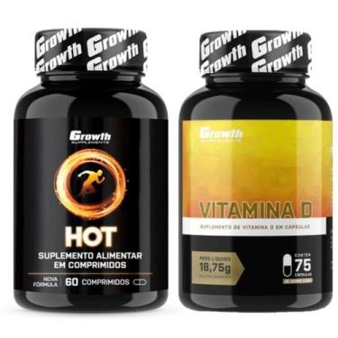 Imagem de Hot Termogênico 60 Caps + Vitamina D 75 Caps Growth Supplements