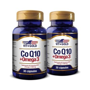 Imagem de Coenzima Q10 CoQ10 com Ômega 3 1000mg Vitgold Kit 2x 30 cápsulas-Unissex
