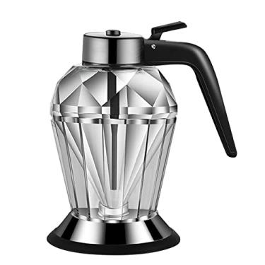 Imagem de Dispensador de xarope de 200ml, pote de xarope de mel diluído de vidro durável portátil, tipo prensa de garrafa de mel, dispensador de óleo de vidro transparente para molho de soja
