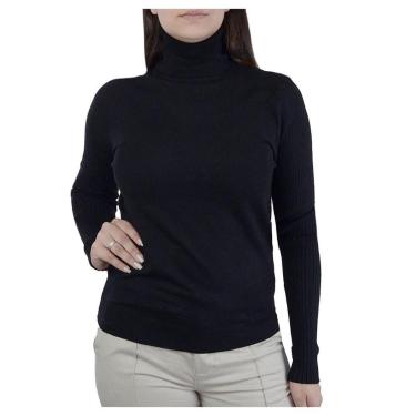 Imagem de Blusa Feminina Dudalina Tricot Canelada Preta - 660207-Feminino