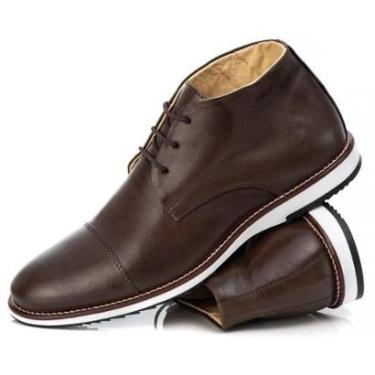 Imagem de Sapato Bota Cano Baixo Oxford Casual Masculino Brogue Premium Couro Confort Andora-Masculino
