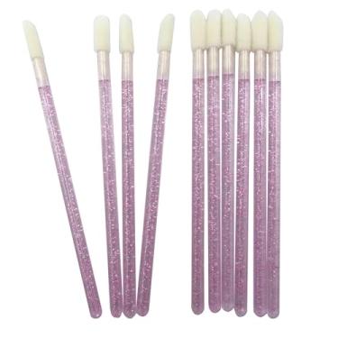 Imagem de Kit Pincel Aplicador Descartável De Batom E Limpeza Cílios (Roxo, 50un/1pacote)