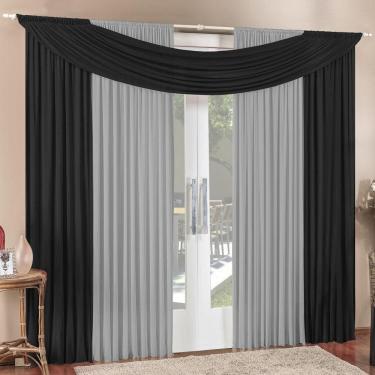 Imagem de Cortina tendência 3,00m x 2,50m varão em malha sala preta