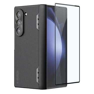 Imagem de Nillkin Capa para Galaxy Z Fold 6 com proteção de dobradiça, protetor de tela integrado, capa fosca de policarbonato com protetor de lente de câmera de metal, capa protetora de celular slim fit para