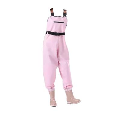 Imagem de Waders Waders De Pesca Ao Ar Livre Em PVC Para Mulheres, Botas Impermeáveis ​​de Calças Wader No Peito Para Caça E Vadear, Com Bolsos Selados(Pink,41 EU)