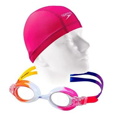 Imagem de Kit Natação Speedo Óculos Quick Jr + Touca Xtrafit Lycra Infantil 4 a 12 anos (Branco + xtrafit)