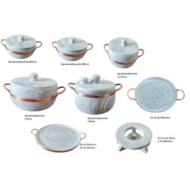 Imagem de Jogo De Panela De Pedra Sabão com 8 Peças