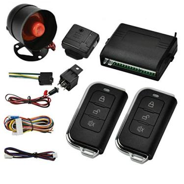Imagem de Kit central central central de carro MASO com trava de segurança de carro e sensor de choque + caixa Contorl + 2 controles remotos de substituição para fechadura de porta central do carro