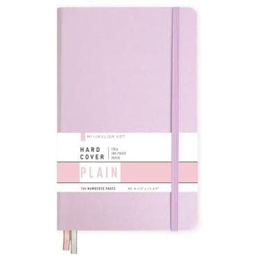Imagem de Arte minimalista, capa rígida premium para caderno, G-Grande, Master A4 8,3" x 11,4", página em branco simples, rosa, 186 páginas numeradas, bolso reforçado, marcador de página de fita, papel à prova de tinta 120 g/m²