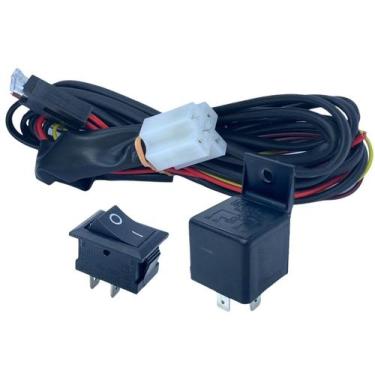 Imagem de Chicote Universal Para Farol De Milha com Botão E Relé Interruptor Car