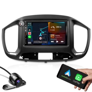 Imagem de kit multimidia com espelhamento bluetooth e carplay+ moldura de 7 pole