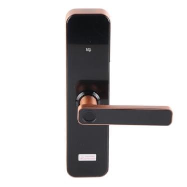 Imagem de Fechadura de Porta Inteligente Fechadura de Impressão Digital de Porta de Madeira Com Painel de Toque Vários Métodos de Desbloqueio