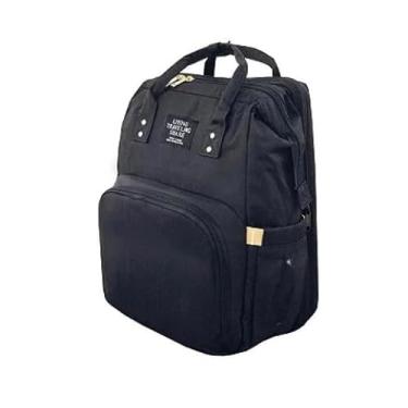 Imagem de Mochila Berço Dobrável Maternidade Impermeável Bebê (Preta)