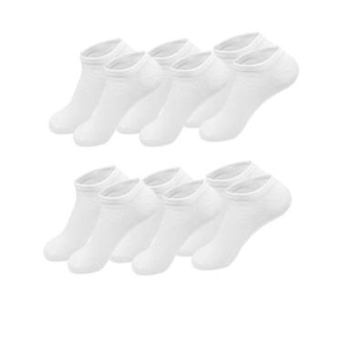 Imagem de Kit Com 6 Meias De Algodão QLC Sport M1 Cano Curto -Branco