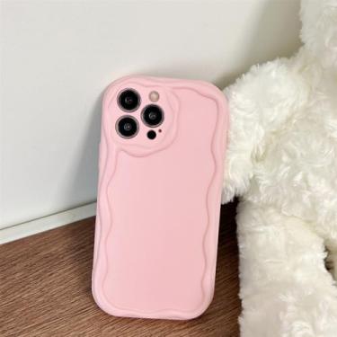 Imagem de WSDSM Capa de telefone ondulada sólida para Xiaomi para Redmi Note 11 10 12 ProPlus 5G 11S 10S 9S 12S 12C 10C Mi 12T 13 Lite Poco X5 F5 Pro, rosa, para Redmi Note 9S (9 Pro)