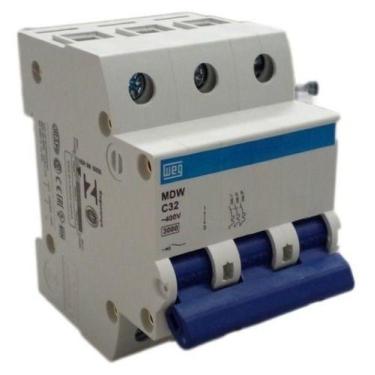 Imagem de Disjuntor Tripolar 10a,16a,25a,32a,40a,63a Weg Curva C, 32A