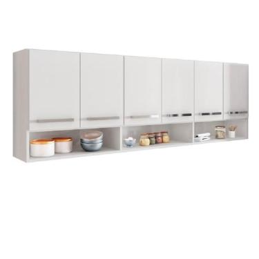 Imagem de Armario de Parede 6 Portas Branco Suriname Brienza Movelaria - Casa Mo