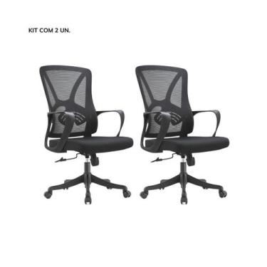 Imagem de Cadeira de Escritório Diretor Apex - Preta - Inova Office, 2 Cadeiras