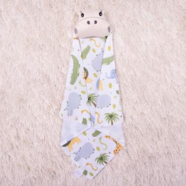 Imagem de Naninha Bebê Safari Bichinhos Fofos de Pelúcia Com Prendedor de Chupet